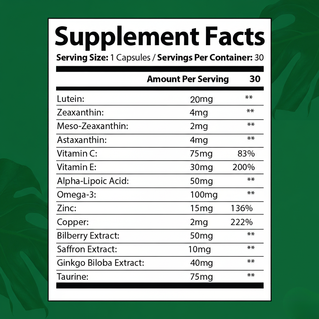EverVision supplement facts